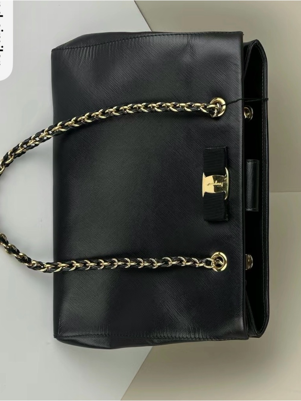 Black Chain-Handle Women's Tote Bag
